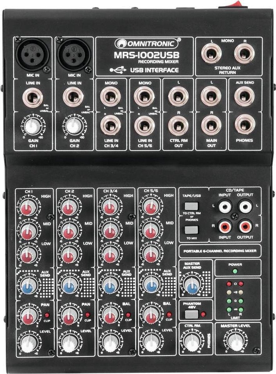 OMNITRONIC MRS-1002USB Recording Mixer