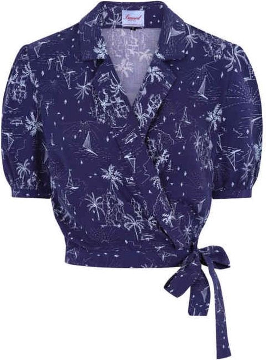 Dancing Days Blouse -XL- SANTORINI DREAMS Blauw