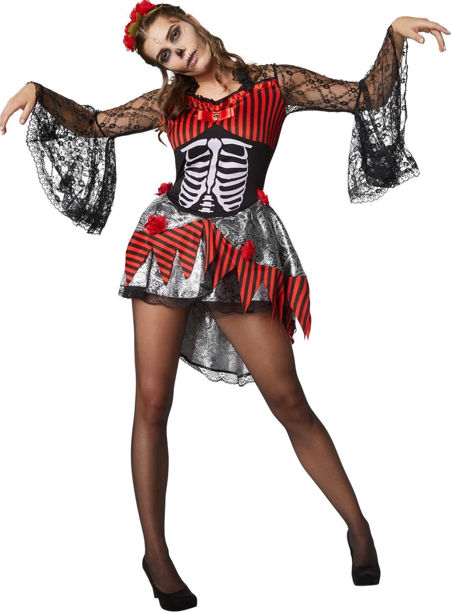 dressforfun - Griezelige danseres XL  - verkleedkleding kostuum halloween verkleden feestkleding carnavalskleding carnaval feestkledij partykleding - 302003