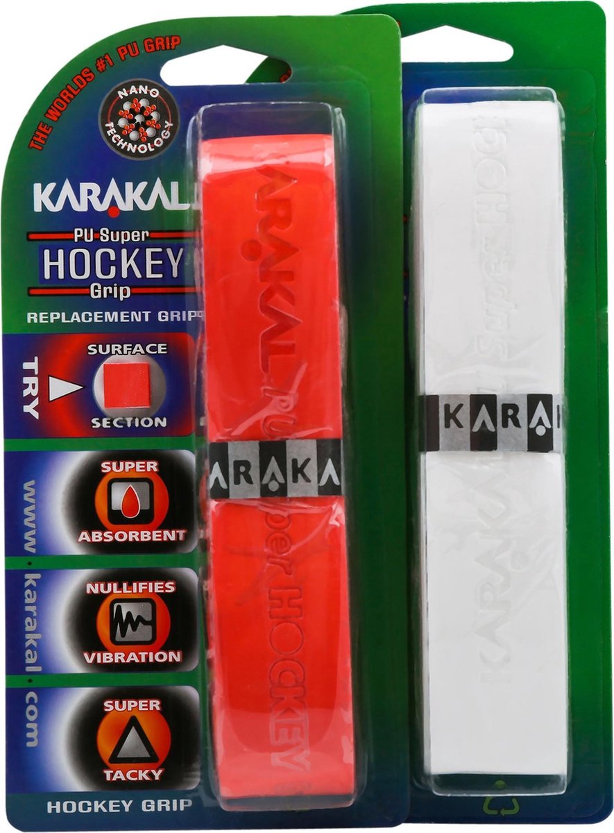karakal grips - 2 stuks - wit en rood