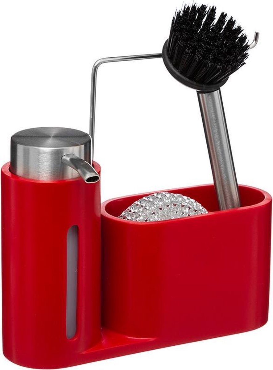 Eazy Living Gootsteenorganizer Met Zeepdispenser Harbin Rood