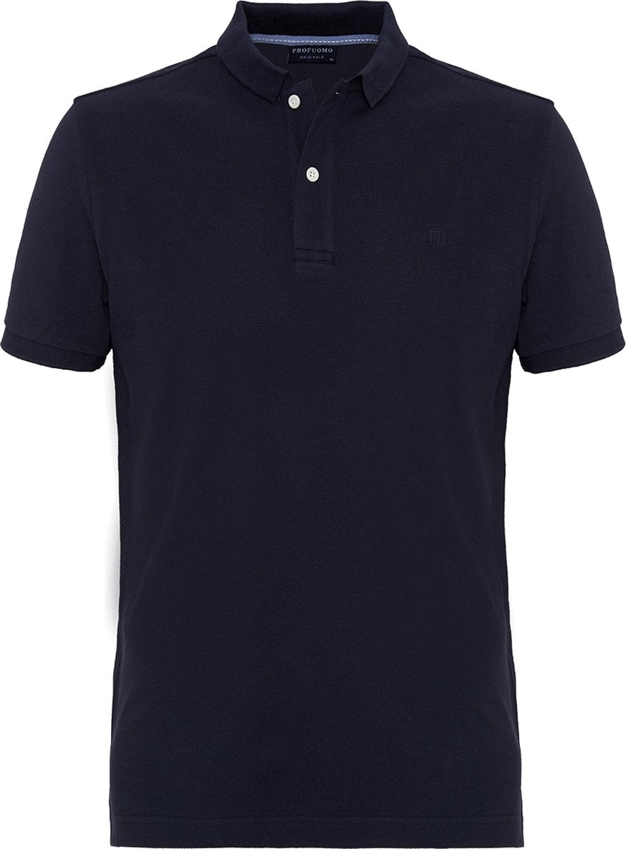 Profuomo Slim Fit  polo - navy blauw -  Maat: L