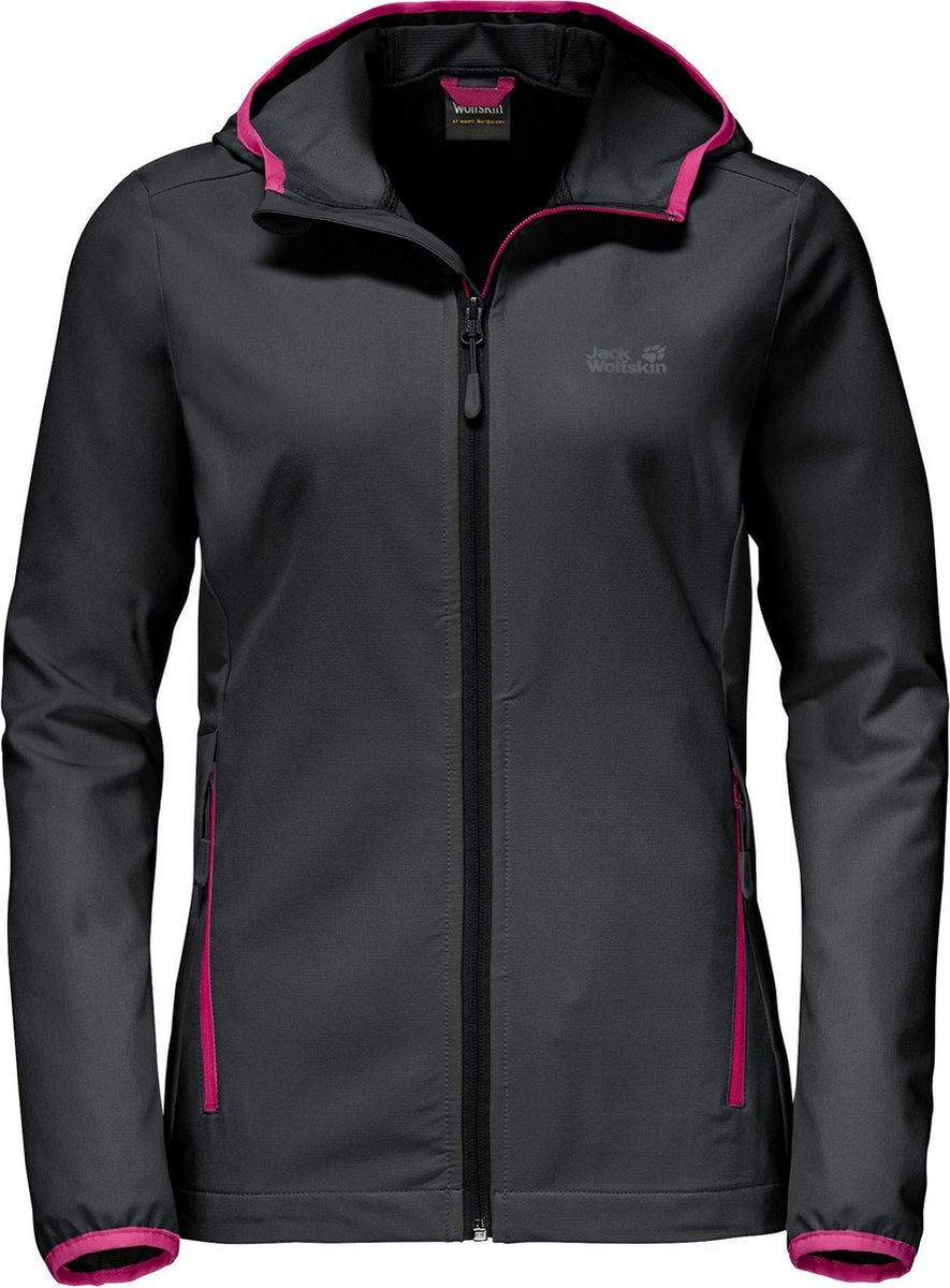 Jack Wolfskin Turbulence Softshell  Sportjas - Maat S  - Vrouwen - grijs/roze