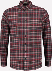 Dstrezzed Overhemd Loose Fit Print Ruit Rood (303372 - 422)