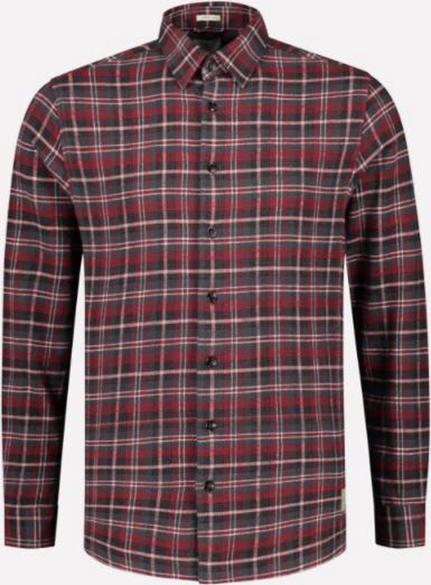Dstrezzed Overhemd Loose Fit Print Ruit Rood (303372 - 422)