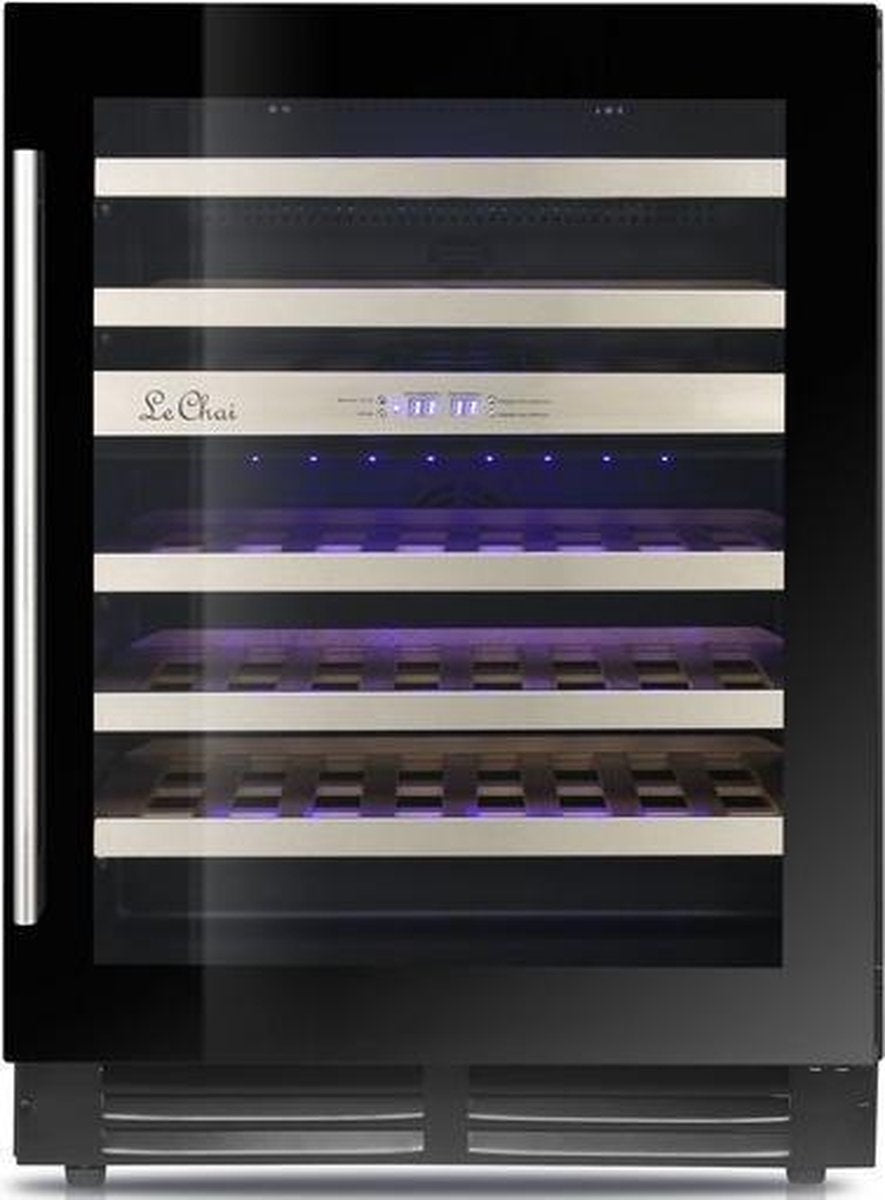 Le Chai LBN 468 - Wijnklimaatkast 2 zones  Ingebouwd - Zwart 60 cm breed - 46 Flessen