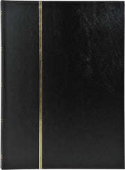 Postzegelalbum met kaft in kunstleder - 32 zwarte bladen - 6 banden - 16 