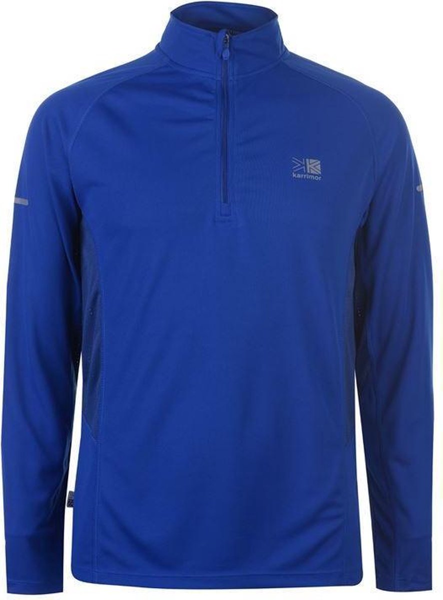 Karrimor Hardloop shirt lange mouw ¼ Zip - Runningshirt - Heren - Cobalt blauw - XXL