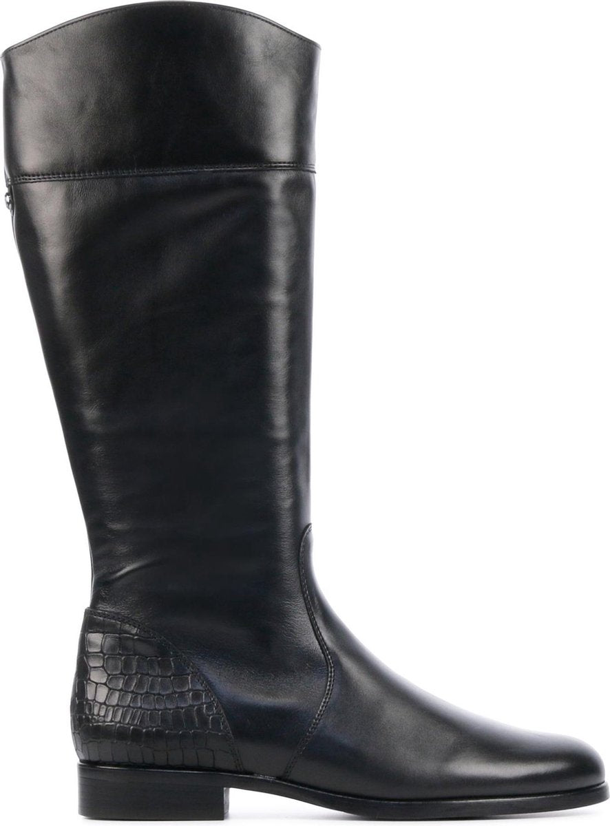 Hassia Vrouwen Leer Crocoprint Klassieke laarzen / Laarzen / Damesschoenen 306271 - Zwart - maat 39