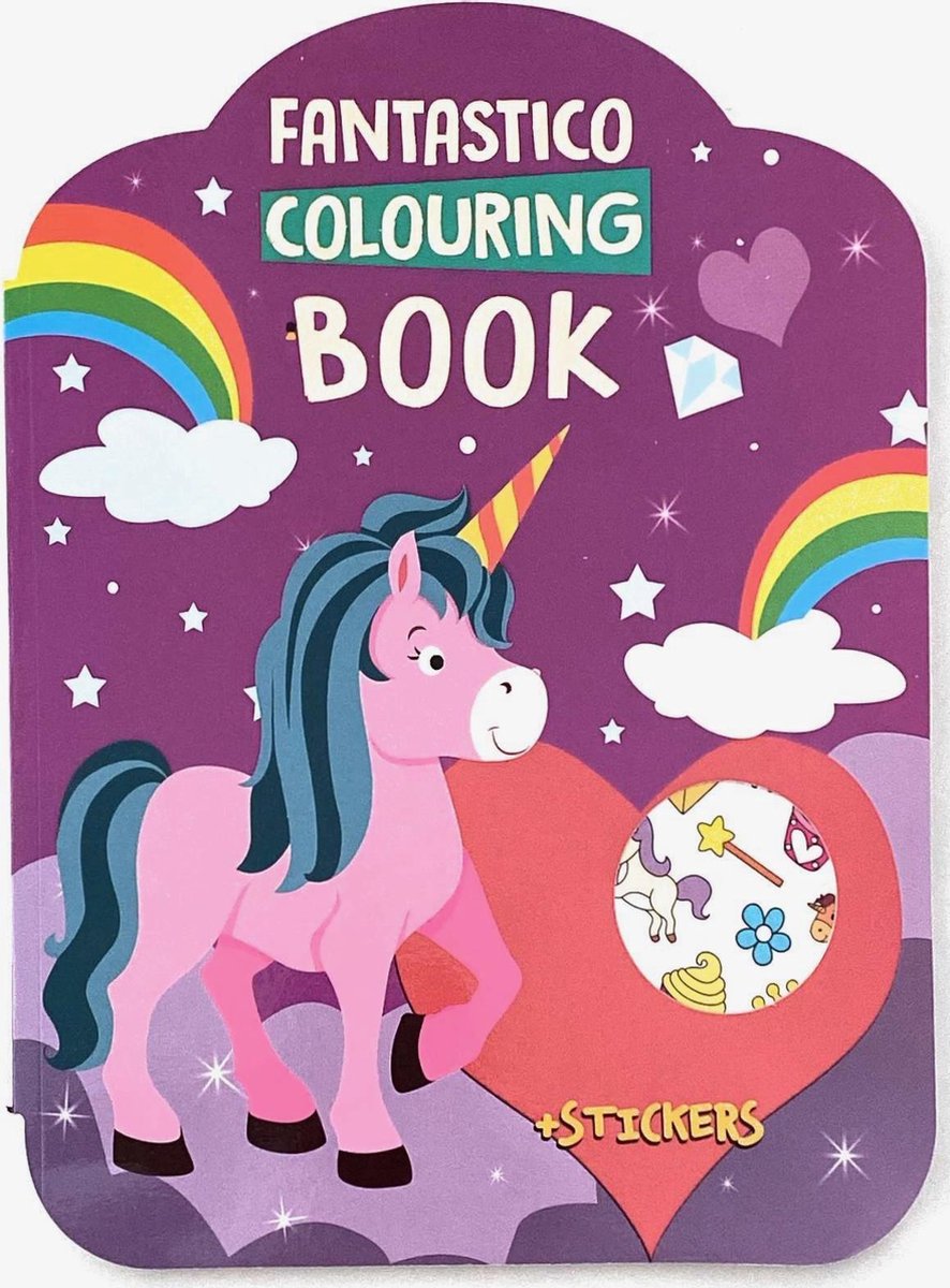 Fantastico Colouring Book - Unicorn - Kleurboek - Stickerboek