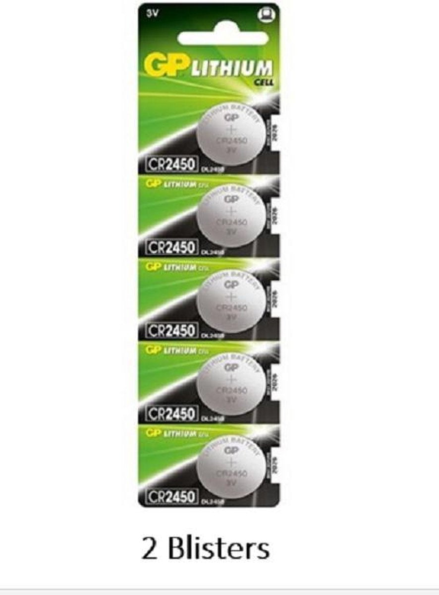 10 stuks (2 blisters a 5 stuks) GP Lithium CR2450 3V