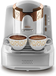 Arzum OKKA Turkish Coffee Machine| OK001WHITE| White & Gold |Turks Koffizetapparat - Wit & Goud - Full Automatic | 2 kopjes