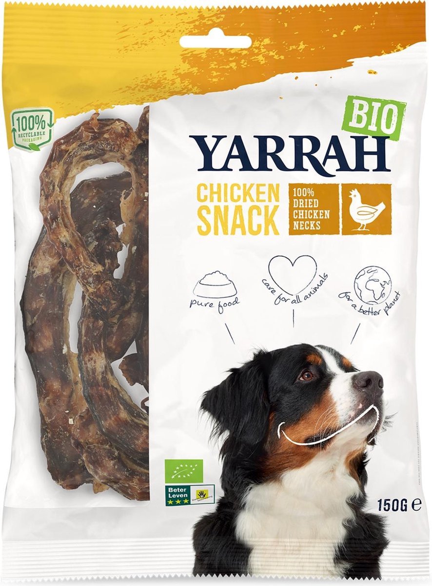 Yarrah Biologische Kippennekken - Hondensnack - 150 g