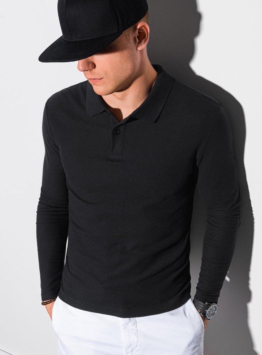 Heren - Poloshirt - Effen - Zwart - L132-2