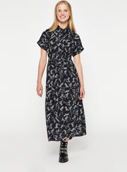 LOLALIZA Dames Maxi jurk met zebra print Zwart Maat XS