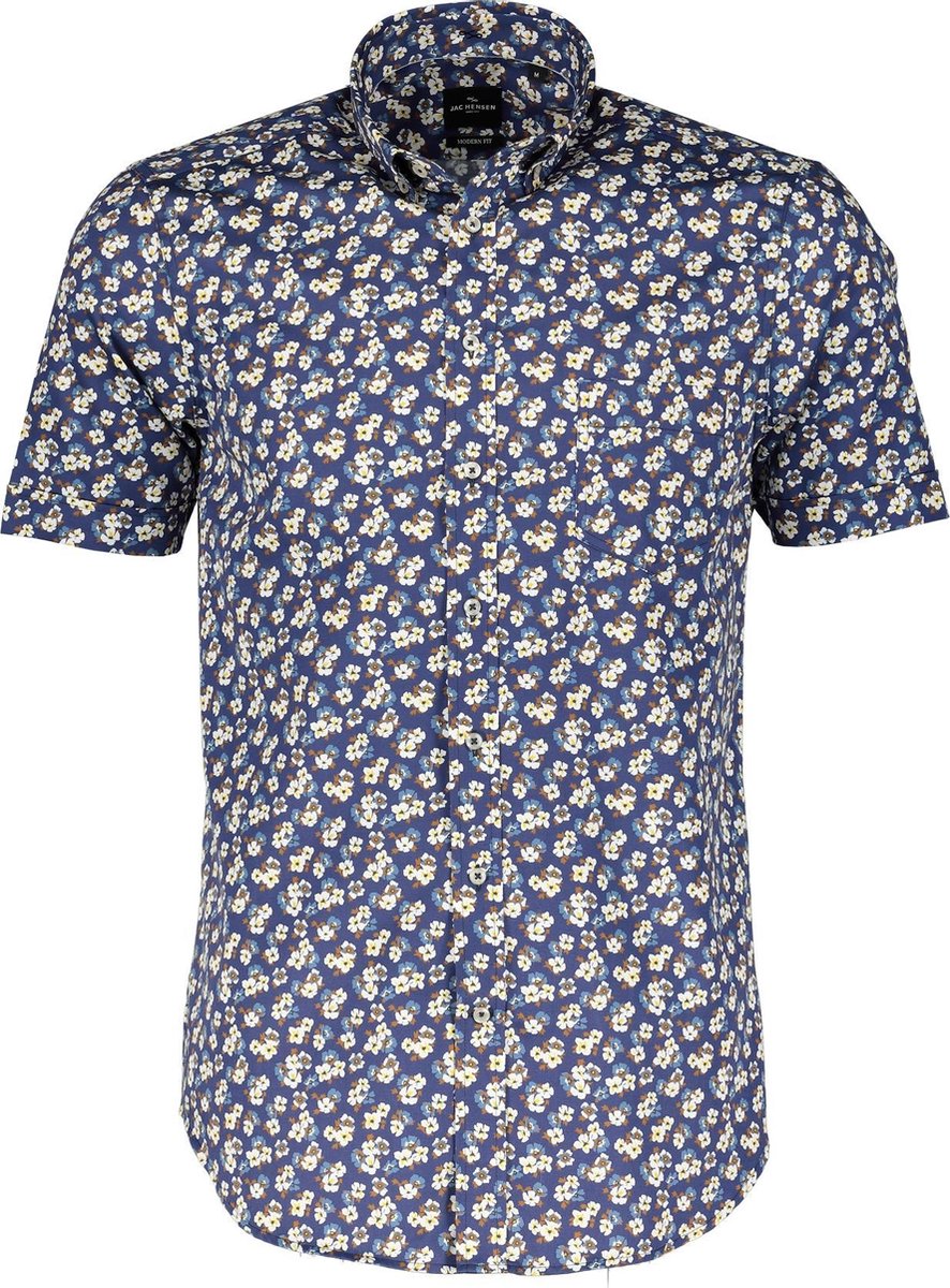 Jac Hensen Overhemd - Modern Fit - Blauw - 4XL Grote Maten