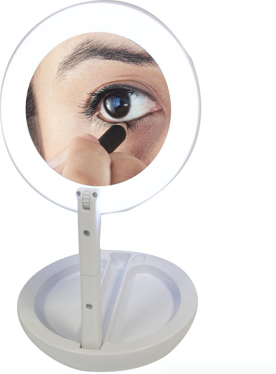 10x Vergrotende LED Make-Up Spiegel! | Opbouwbaar & Makkelijk Mee te Nemen!