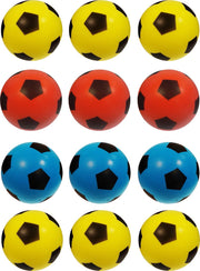 Set 12 x Foam | Softy | Zachte | Lichte Voetbal 20 cm Geel / Rood / Blauw