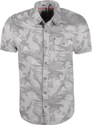 MZ72 - Heren Korte Mouw Overhemd - Carlito - Camouflage - Grijs