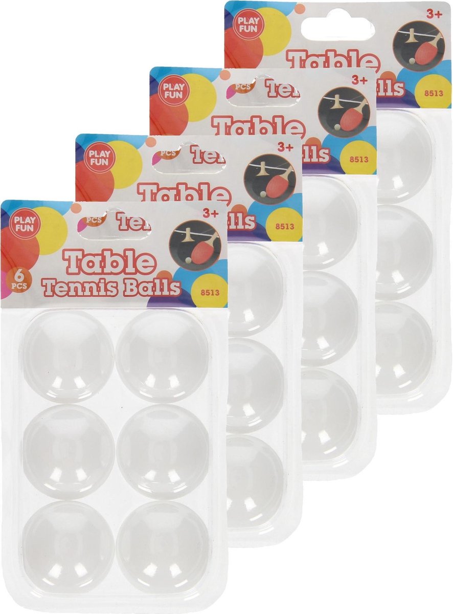 24x stuks Tafeltennis pingpong balletjes 40 mm/4 cm - 24 stuks - Sportief speelgoed - Sporten - Tafeltennissen