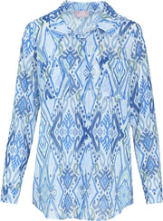 Cassis - Blouse met ikatprint - Blauw