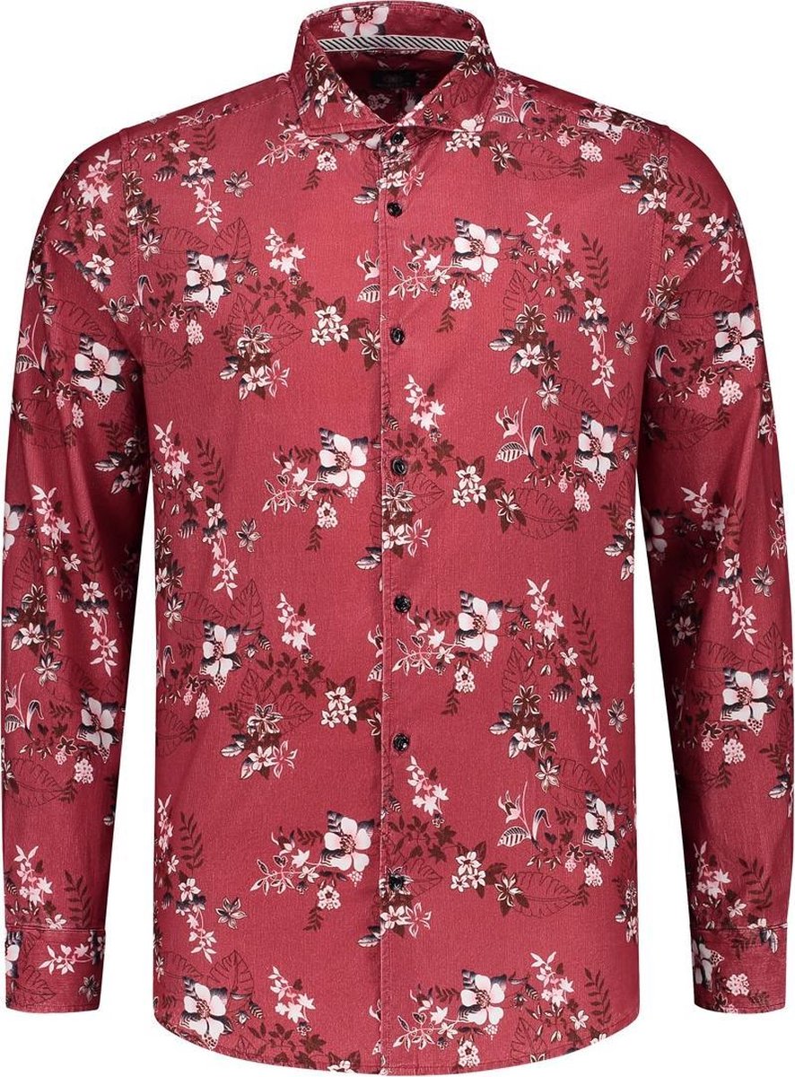 Dstrezzed Overhemd Cut Away Collar Flower Ribcord Red (303278 - 421)