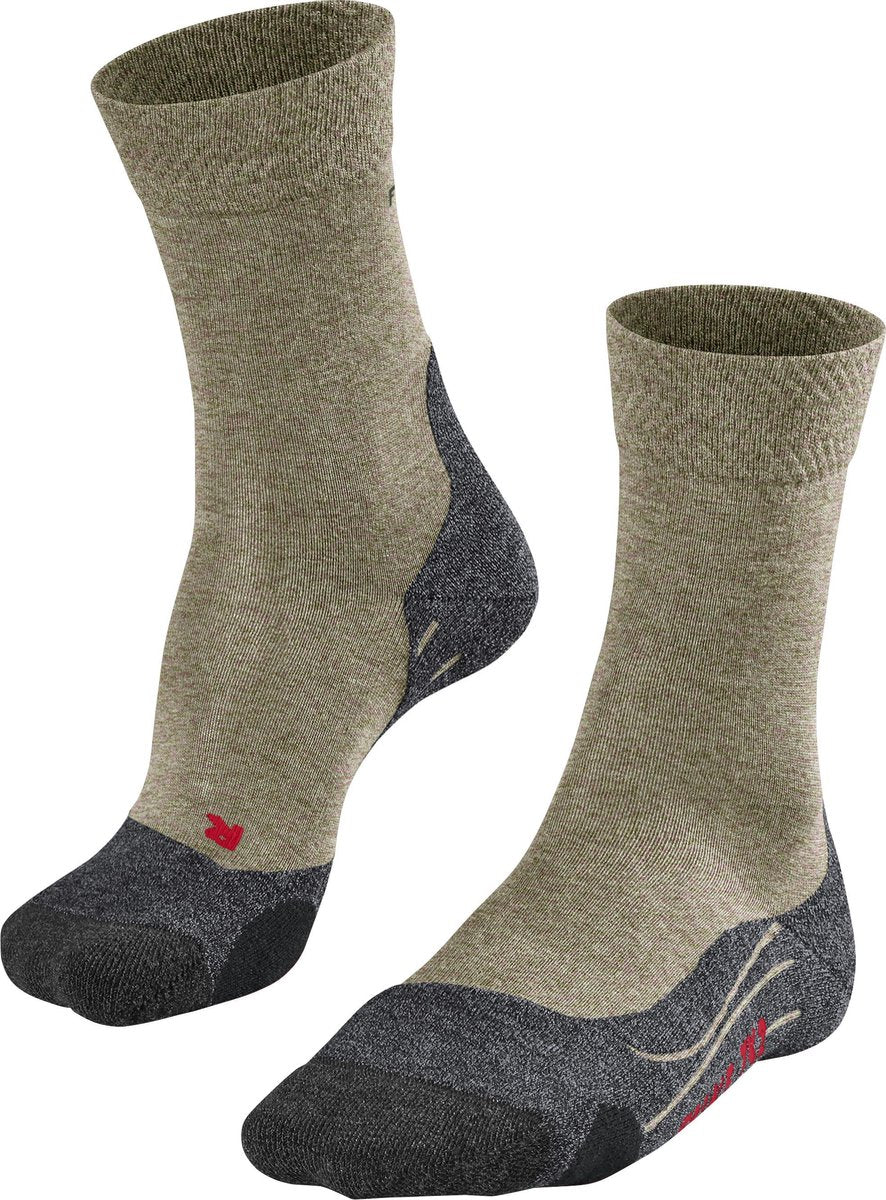 FALKE TK2 Melange Heren Wandelsokken - Khaki - Maat 39-41