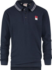 Vingino Longsleeve Polo Jongens Katoen Donkerblauw Maat 116