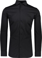 Profuomo   Overhemd Zwart Getailleerd - Maat UK15.5-EU40 - Heren - Never out of stock Collectie - Katoen;Polyester