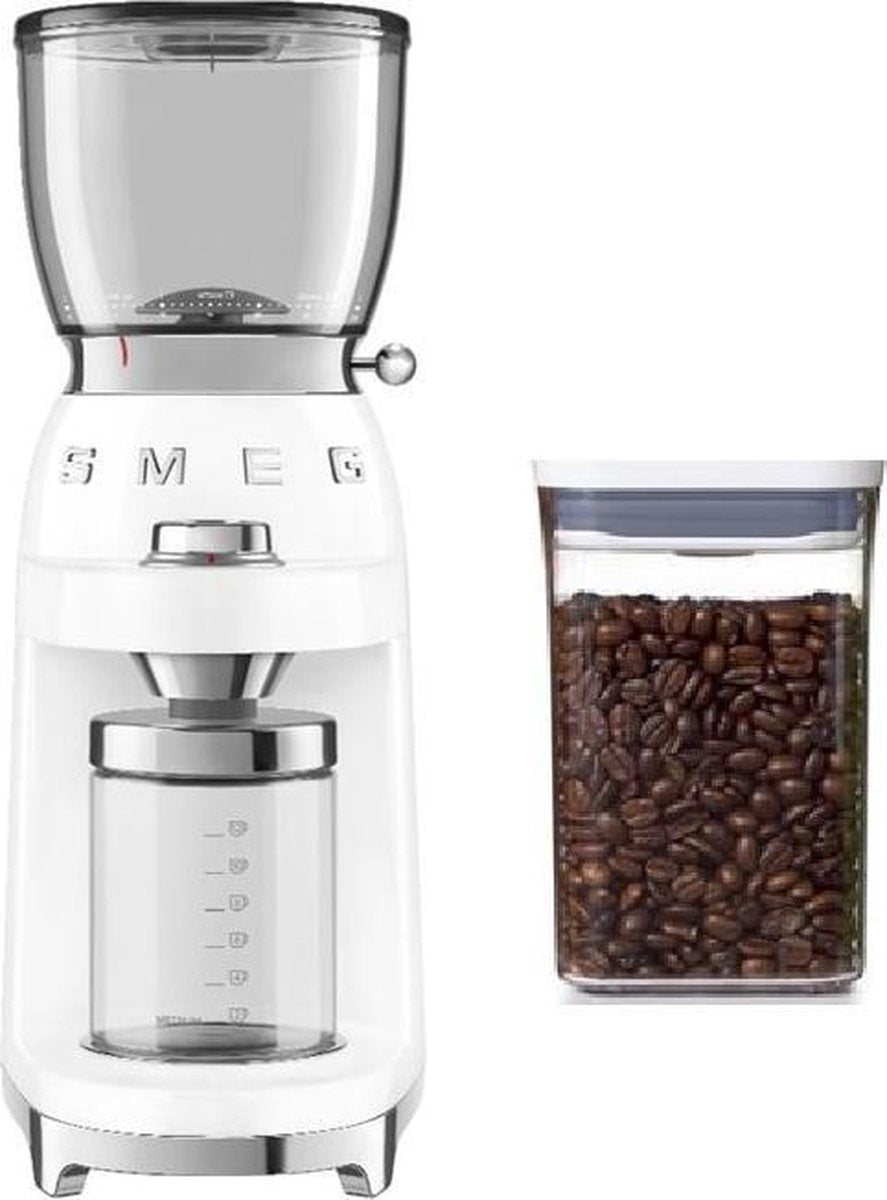 SMEG Bonenmaler Wit + OXO Voorraadbus