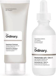 The Ordinary verzorgingsset - Niacinamide 10% + Zinc 1% Supersize Serum 60ml - Squalane Cleanser - Vermindert oneffenheden en verkleuringen