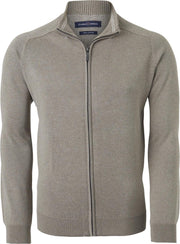 CASA MODA heren vest katoen - met rits - kaki -  Maat: 6XL