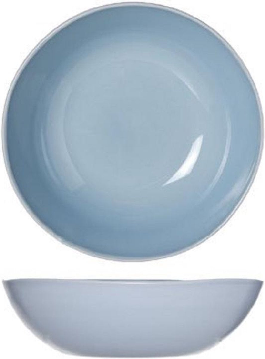 Cosy en Trendy Sublim Blauw Diepe Borden - Aardewerk - D18xh5cm (Set van 6) En Yourkitchen E-kookboek - Heerlijke Smulrecepten