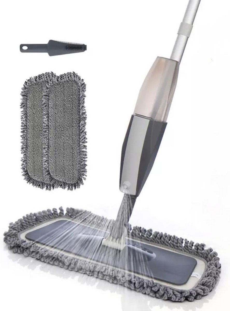 Microvezel Spray mop inclusief 2 microvezel doeken  - microvezel vloerwisser met sprayfunctie - dweil met sprayfunctie