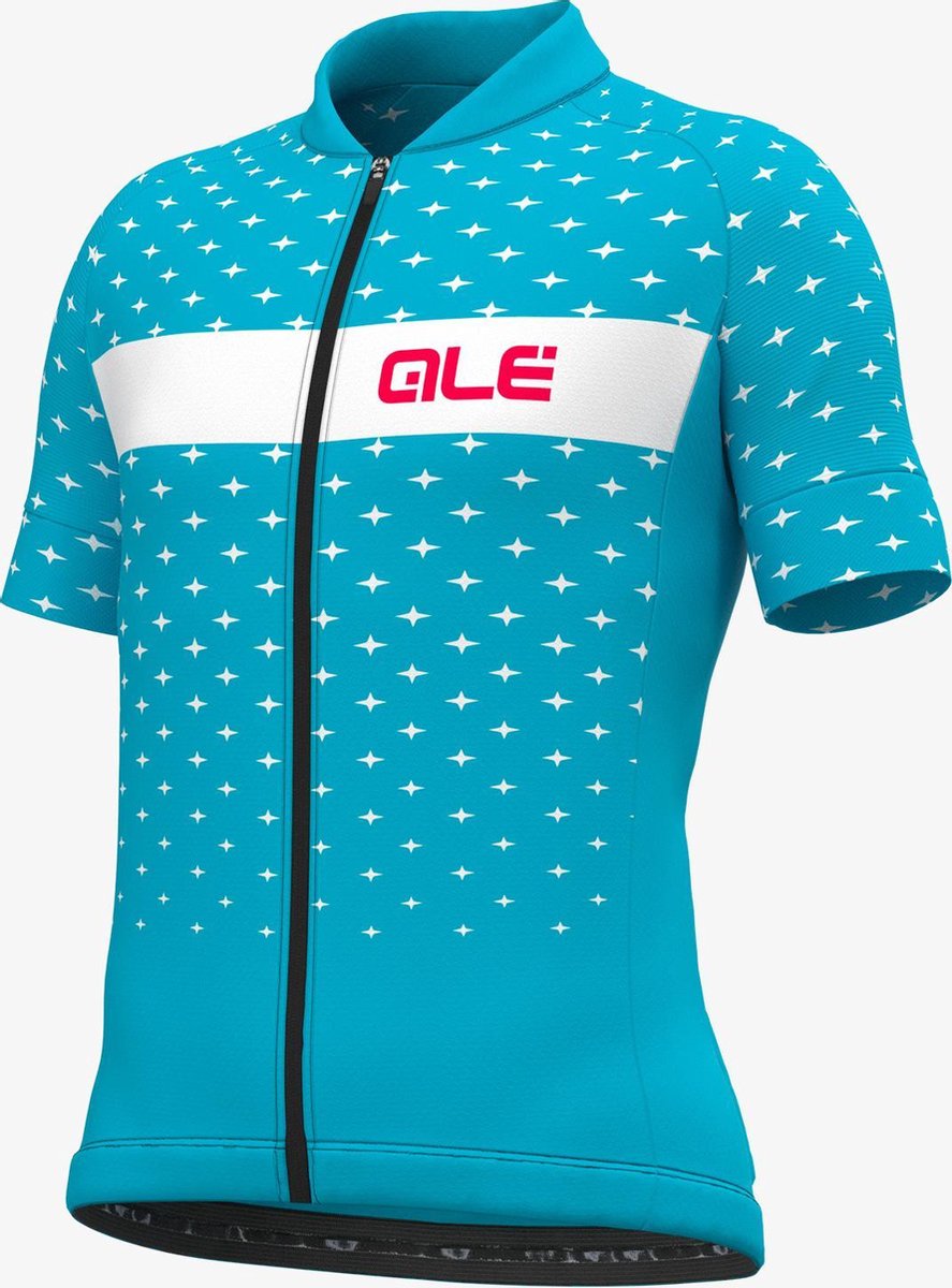 Ale Jeugd Fietsshirt Korte Mouwen Stars - Turquoise - 146 - Valt klein