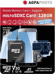 Agfa Photo MicroSDXC UHS I  128GB Prof. High Speed U3 / V30 / A1