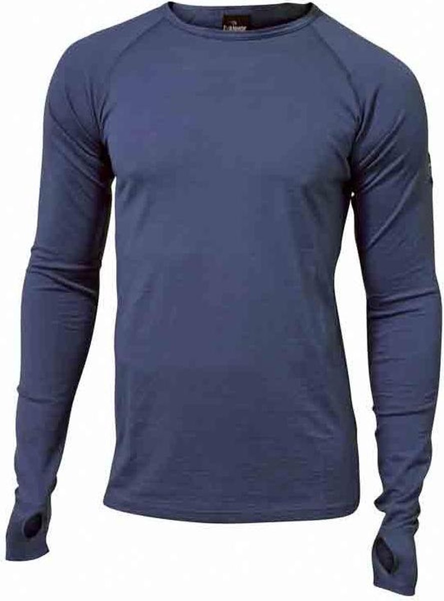 Ivanhoe Longsleeve Frippe Heren Merinowol Donkerblauw Maat S