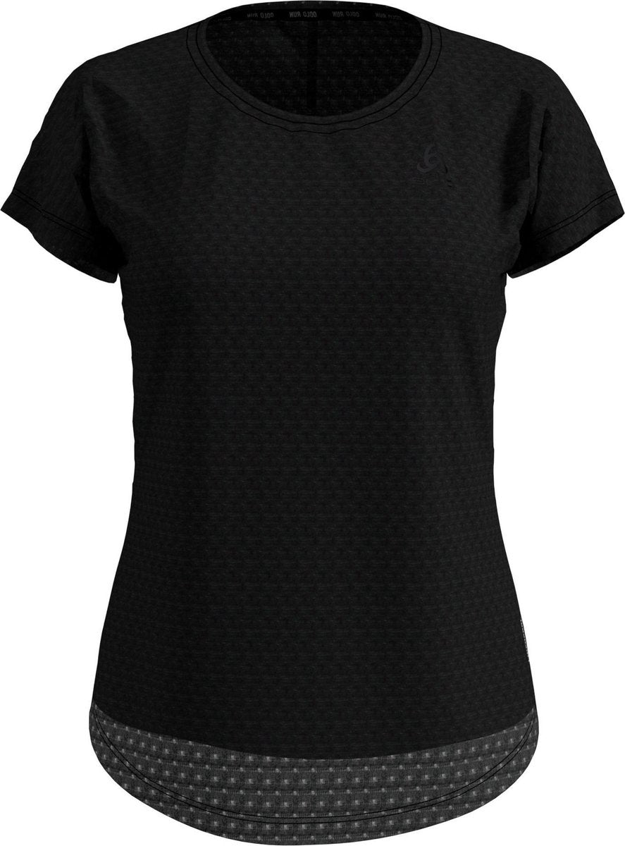 Odlo Bl Top Crew Neck S/S Millennium Linencool Sportshirt Dames - Black melange