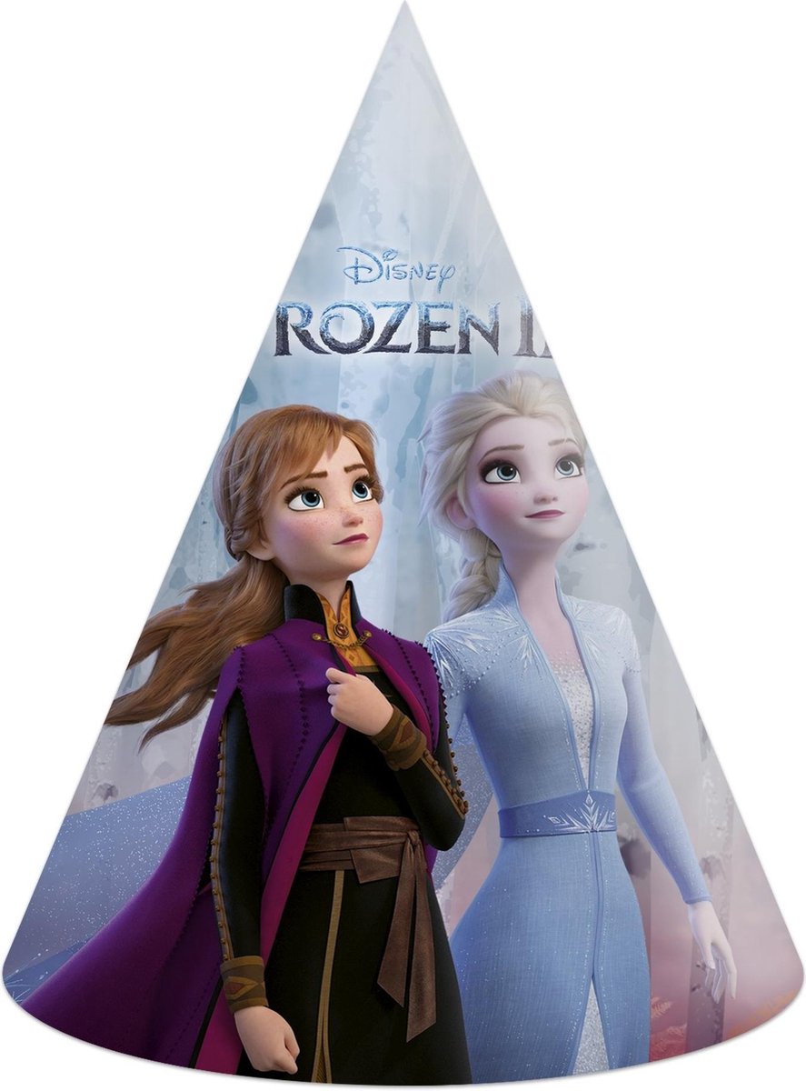 PROCOS - 6 kartonnen Frozen 2 feesthoedjes - Decoratie > Feesthoedjes