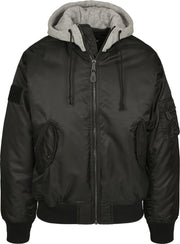 Hooded MA1 Bomber Jacket grey