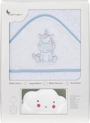 Interbaby Badcape En Nachtlamp 100 Cm Katoen Wit/blauw 2-delig