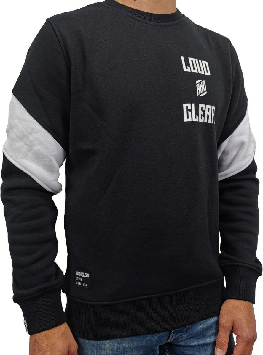 LOUD AND CLEAR Trui Heren Zwart Wit - Sweater Heren - Vest Heren - Hoodie Heren - Maat S