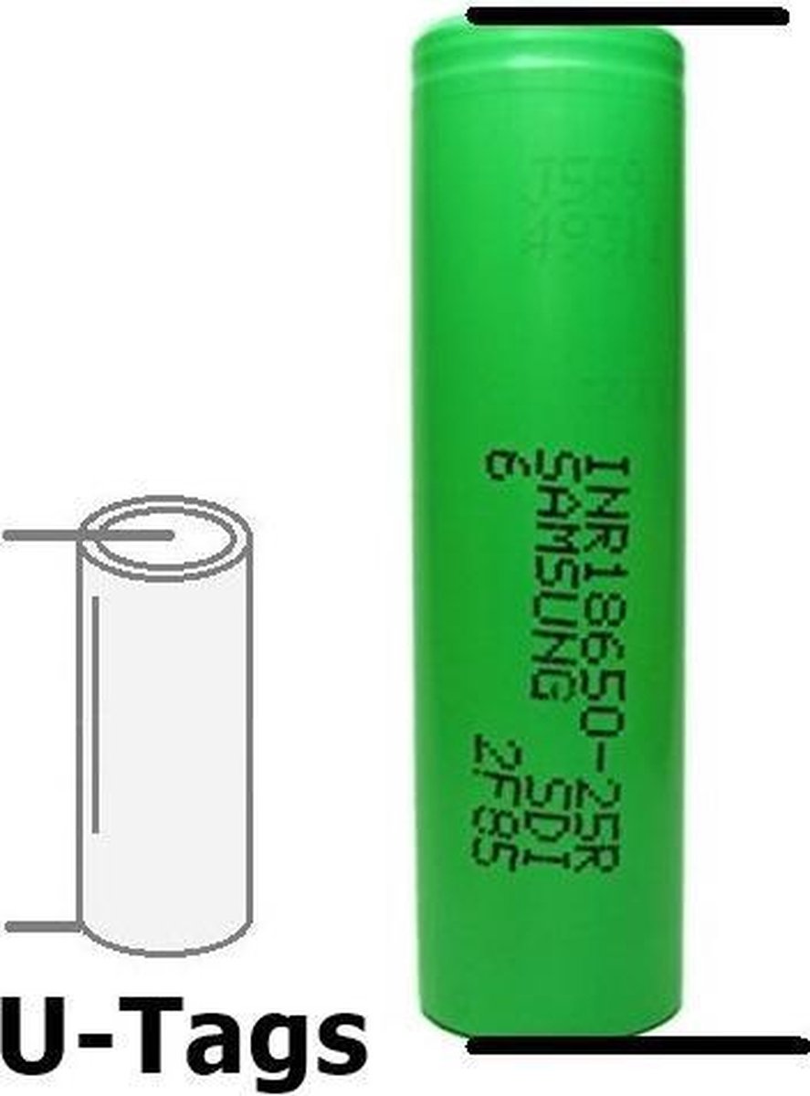 1 Stuk U-Soldeerlippen Samsung INR18650-25R 20A