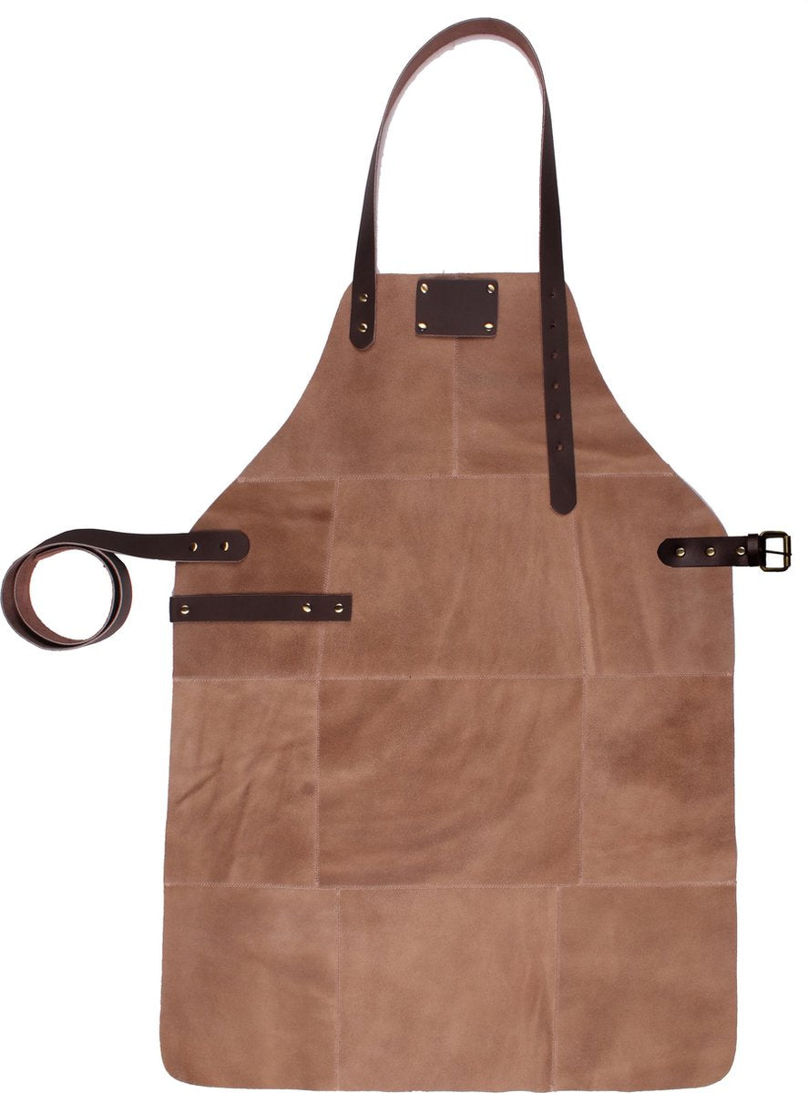 BBQ Schort - Leer - 81x56cm - Beige