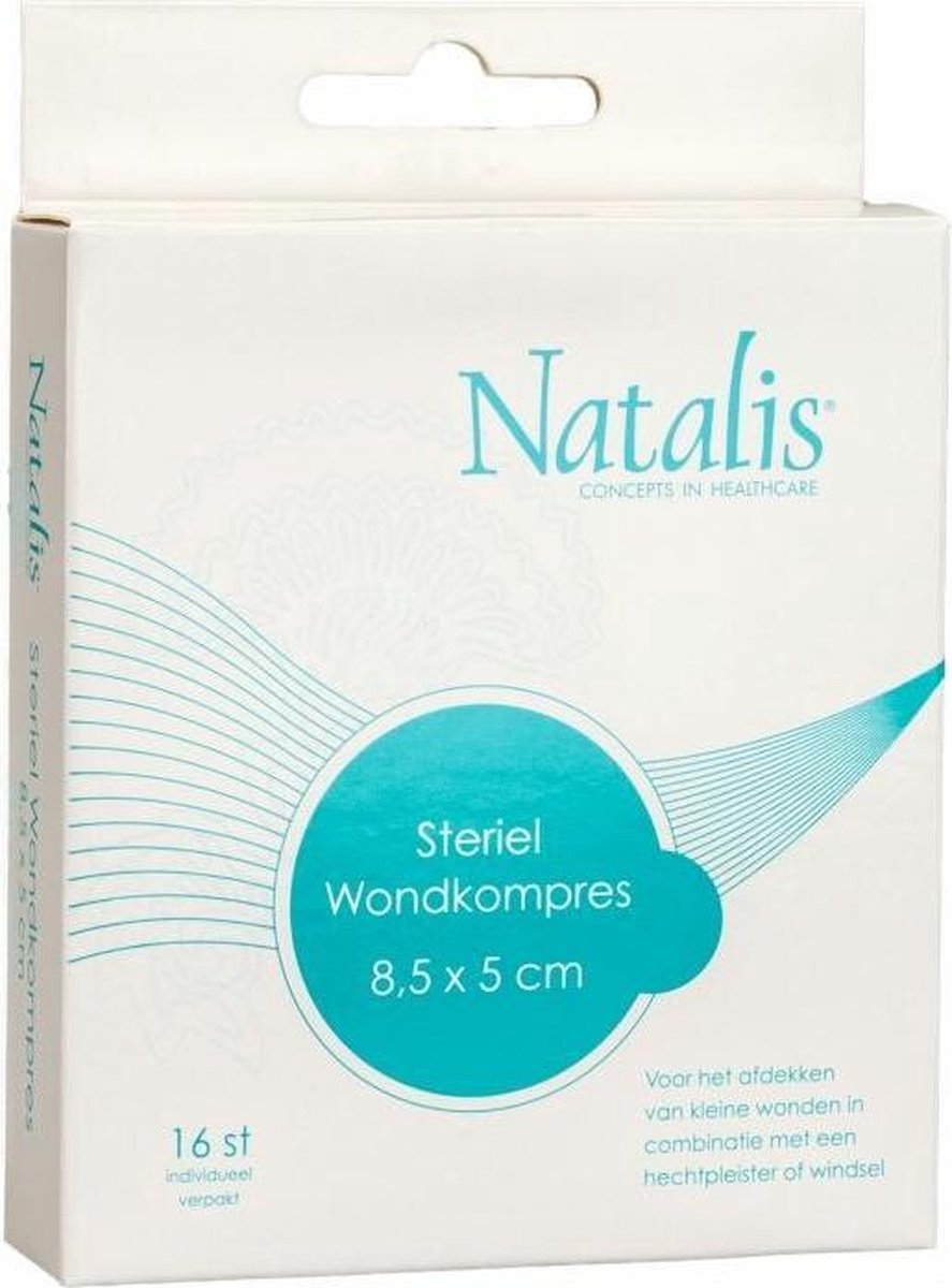 Natalis steriel wondkussen - 8.5 x 5 cm - 16 stuks - Verband