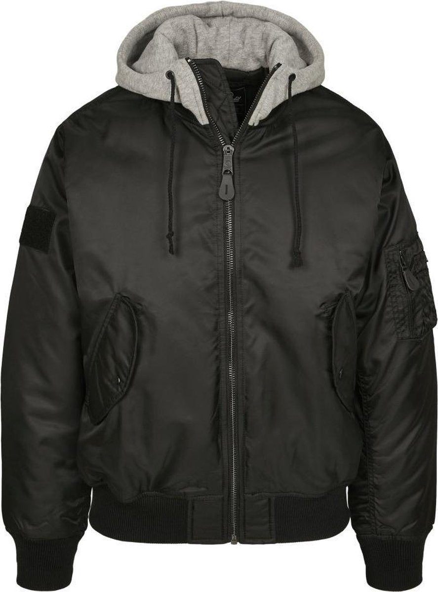Urban Classics Bomber jacket -2XL- Hooded MA1 Zwart