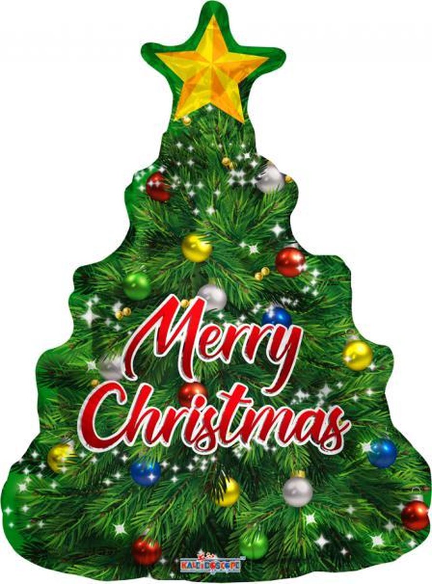 Folieballon kerstboom Merry Christmas