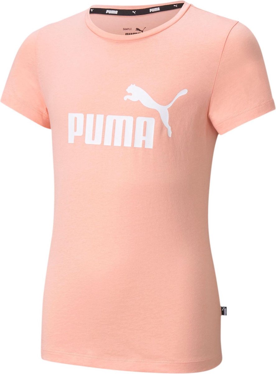 Puma Puma Essential T-shirt - Meisjes - oranje (zalm) - wit