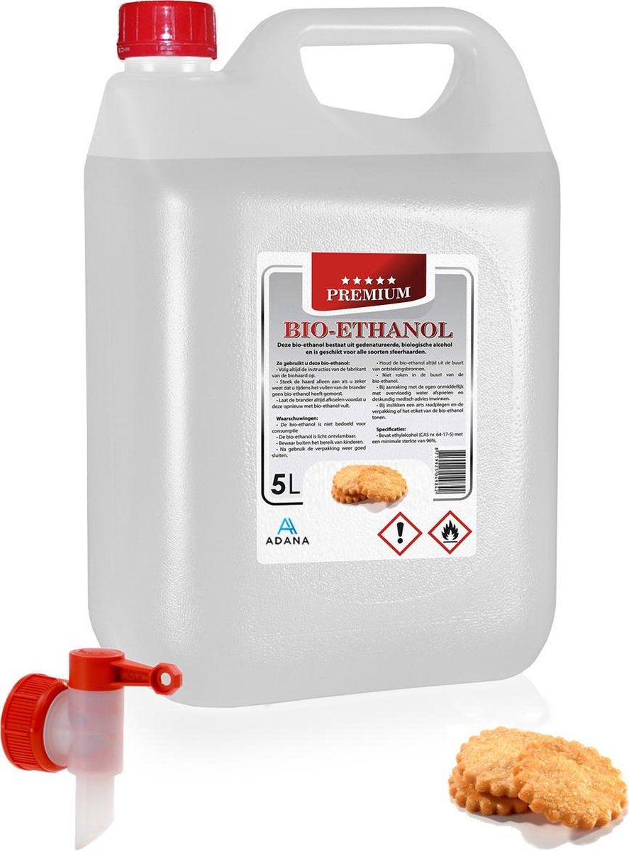 Adana-Bio- ethanol met Koekjesgeur -PREMIUM -bioethanol 96