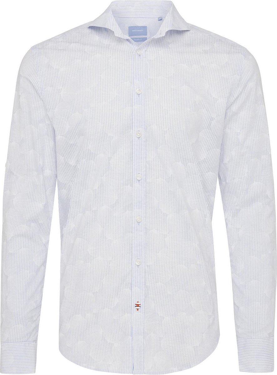 Mizan | Overhemd streep/bloem blauw
